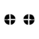 Sterling Silver Whitby Jet Four Stone Round Cross Stud Earrings. E1227.
