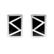 Sterling Silver Whitby Jet Four Stone Zigzag Oblong Stud Earrings E442 