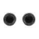 Sterling Silver Whitby Jet Foxtail Round Stud Earrings. E1455.