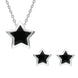 Sterling Silver Whitby Jet Framed Star Two Piece Set