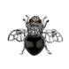 Sterling Silver Whitby Jet Marcasite Garnet Honey Bee Brooch M333