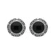 Sterling Silver Whitby Jet Greek Edge Stud Earrings E2047