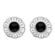 Sterling Silver Whitby Jet Greek Style Stud Earrings E2421