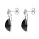 Sterling Silver Whitby Jet Hinge Top Pear Drop Earrings E2431