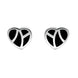Sterling Silver Whitby Jet Inlaid Heart Two Piece Set. S044. earrings