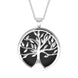 Sterling Silver Whitby Jet Large Round Tree of Life Two Piece Set S063