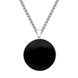 Sterling Silver Whitby Jet Large The Mission Logo Necklace P3420