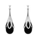 Sterling Silver Whitby Jet Large Tulip Drop Earrings E1434