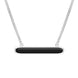 Sterling Silver Whitby Jet Lineaire Long Oval Pendant Necklace. N1001.