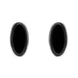Sterling Silver Whitby Jet Long Oval Stud Earrings E1797