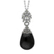 Sterling Silver Whitby Jet Marcasite Fancy Large Necklace, P2213