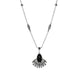 Sterling Silver Whitby Jet Marcasite Feather Necklace N916
