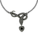 Sterling Silver Whitby Jet Marcasite Garnet Snake Necklace N1050