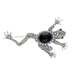 Sterling Silver Whitby Jet Marcasite Pearl Garnet Frog Brooch, M295.