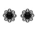 Sterling Silver Whitby Jet Marcasite Round Edge Bead Stud Earrings E1635