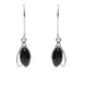 Sterling Silver Whitby Jet Marquise Hook Drop Earrings E1796