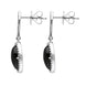 Sterling Silver Whitby Jet Marquise Long Drop Earrings E1702