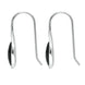 Sterling Silver Whitby Jet Marquise Overlap Hook Earrings E2313