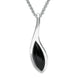 Sterling Silver Whitby Jet Marquise Overlap Necklace P3136
