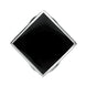 Sterling Silver Whitby Jet Medium Rhombus Ring. R607.