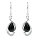 Sterling Silver Whitby Jet Open Fancy Pear Two Piece Set. S035