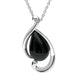 Sterling Silver Whitby Jet Open Fancy Pear Two Piece Set. S035