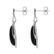 Sterling Silver Whitby Jet Open Marquise Drop Earrings E2437