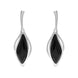 Sterling Silver Whitby Jet Open Marquise Drop Earrings E2437