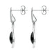 Sterling Silver Whitby Jet Open Pear Twist Drop Earrings E2440