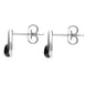 Sterling Silver Whitby Jet Round Open Triangle Stud Earrings E2323