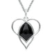 Sterling Silver Whitby Jet Open Twist Heart Two Piece Set. S036