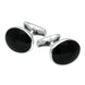 Sterling Silver Whitby Jet Oval Shape Cufflinks, CL415.