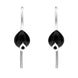 Sterling Silver Whitby Jet Pear Hook Earrings E2317