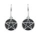 Sterling Silver Whitby Jet Pentagram Drop Earrings, E1413.