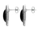 Sterling Silver Whitby Jet Ridged Oval Stud Earrings E1909
