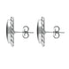 Sterling Silver Whitby Jet Rope Edge Oval Stud Earrings. E289.