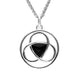 Sterling Silver Whitby Jet Round Celtic Knot Necklace. P3133