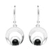 Sterling Silver Whitby Jet Round Open Circle Drop Earrings E2308