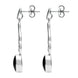 Sterling Silver Whitby Jet Scroll Drop Earrings E089