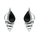 Sterling Silver Whitby Jet Shell Stud Earrings E2333