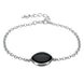 Sterling Silver Whitby Jet Single Wide Marquise Bracelet B1001
