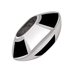 Sterling Silver Whitby Jet Six Stone Chequered Charm. G482