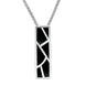 Sterling Silver Whitby Jet Six Stone Oblong Shaped Necklace. P920