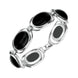 Sterling Silver Whitby Jet Six Stone Open End Bracelet. B670.