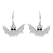 Sterling Silver Whitby Jet Small Bat Hook Earrings. E1767.