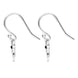 Sterling Silver Whitby Jet Small Bat Hook Earrings. E1767.