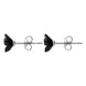Sterling Silver Whitby Jet Small Flower Stud Earrings. E1324.