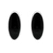 Sterling Silver Whitby Jet Small Long Oval Stud Earrings E288