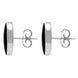 Sterling Silver Whitby Jet Small Long Oval Stud Earrings E288