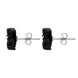 Sterling Silver Whitby Jet Small Petal Stud Earrings. E1321.